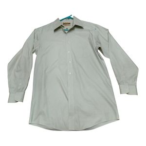 Roundtree and Yorke Mens Size 16 Dress Shirt Button Up Collared Gold Label